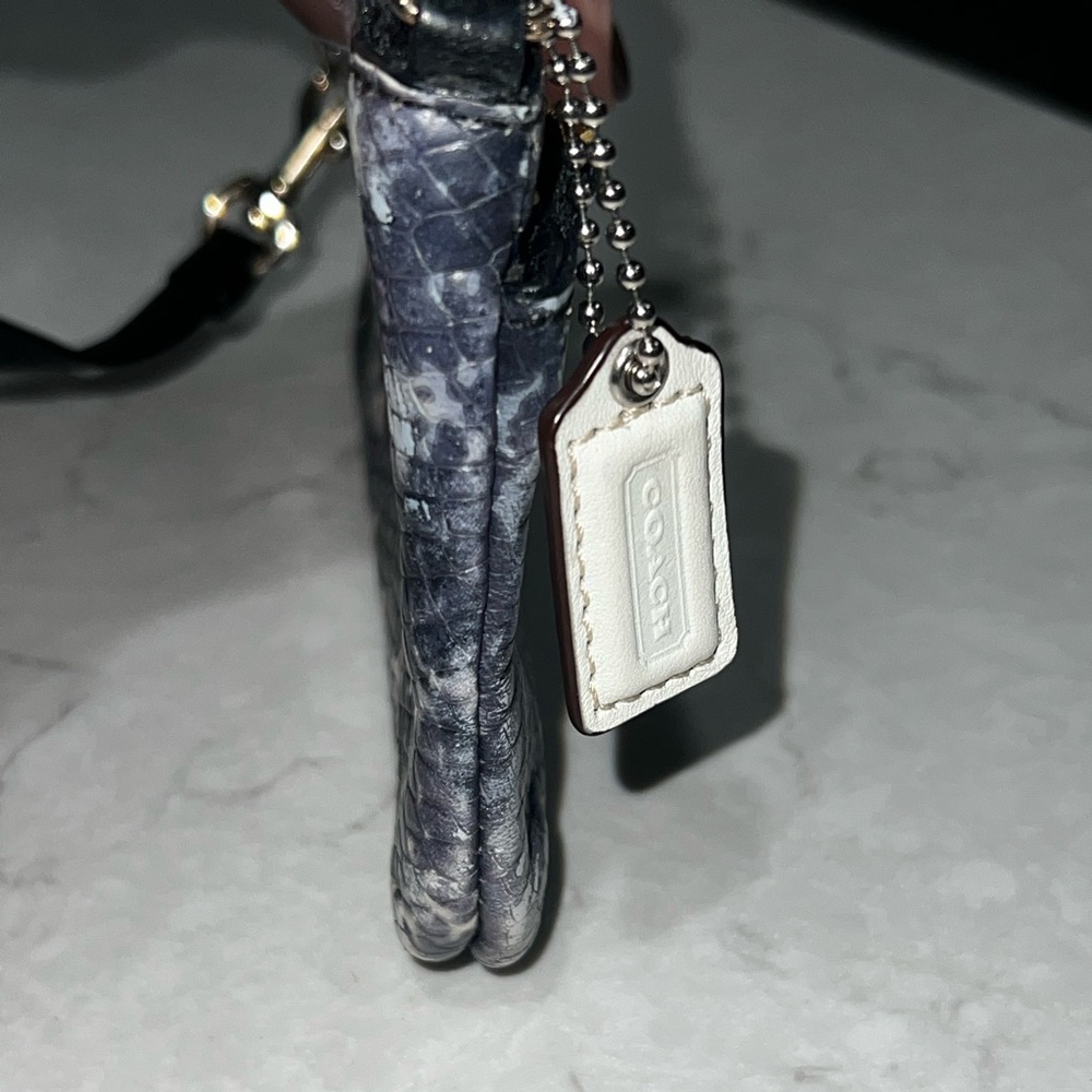 Coach Black White Patterned Double Zip Wristlet - image 5